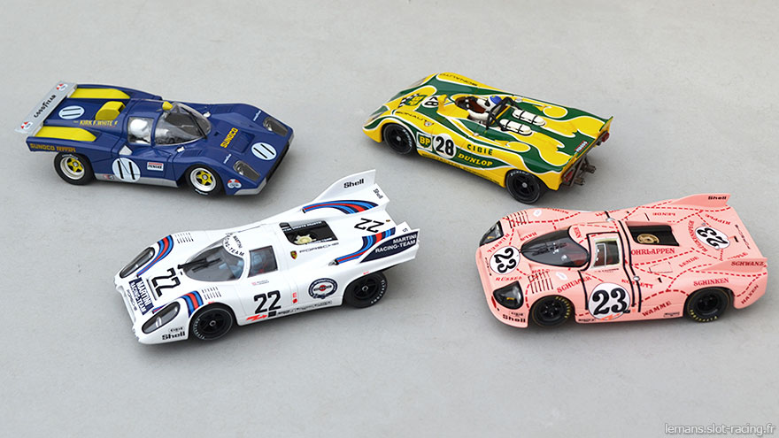 Porsche 917 Fly, Ferrari 512M Spirit, Porsche 908 Fly, Porche 917 Le Mans Miniatures