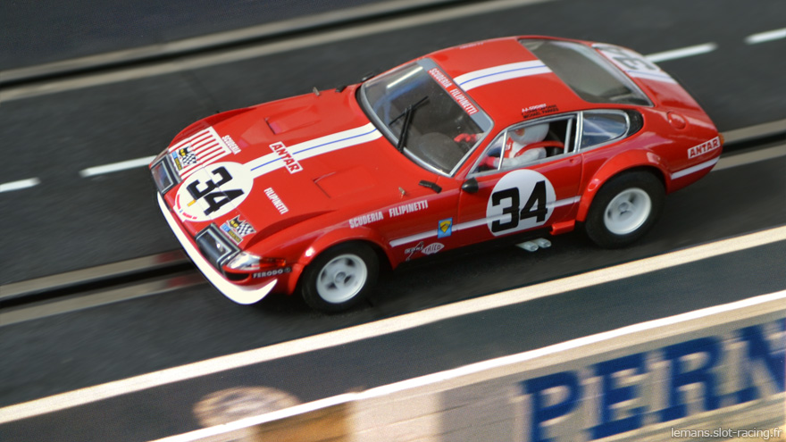 24 heures du Mans 1972 - Ferrari 365 GTB4 #34 - Pilotes : Mike Parkes / Jean-Louis Lafosse / Jean-Jacques Cochet - 7ème