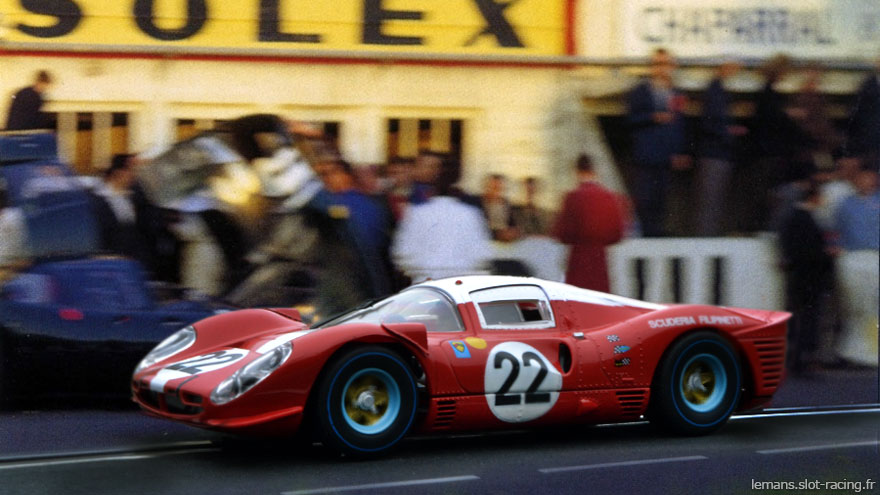 La Ferrari 412P Scalextric n°22 des 24 heures du Mans 1967 Ferrari-412P-22-Scalextric