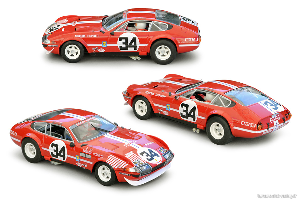 La Ferrari 365 GTB/4 Fly n°34 des 24 heures du Mans 1972. Ferrari-365GTB4-34-0